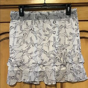 Stylish White and Black Dalmatian  Printed Women's Skirt